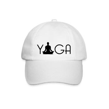 yoga_logo_1___f1 - Baseballkappe - Weiß/Weiß - Vorne