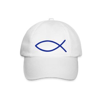 jesus fisch - Baseballkappe - Weiß/Weiß - Vorne