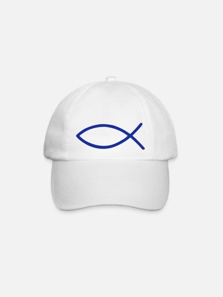 jesus fisch - Baseballkappe - Weiß/Weiß