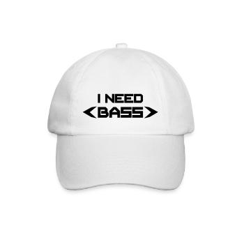 I Need Bass - Baseballkappe - Weiß/Weiß - Vorne