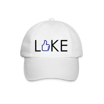 I Like - Gefällt mir - Daumen hoch - Baseballkappe - Weiß/Weiß - Vorne