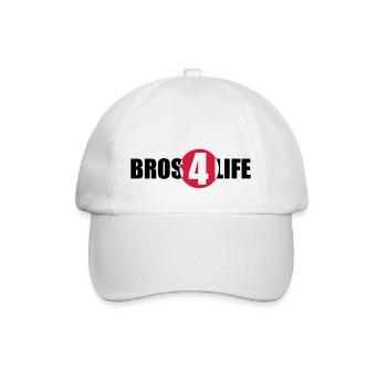Bros 4 Life Logo Design - Baseballkappe - Weiß/Weiß - Vorne