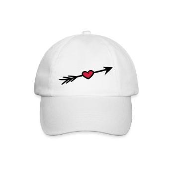herz pfeil liebe schiessen bogen schuss verlieben - Baseballkappe - Weiß/Weiß - Vorne