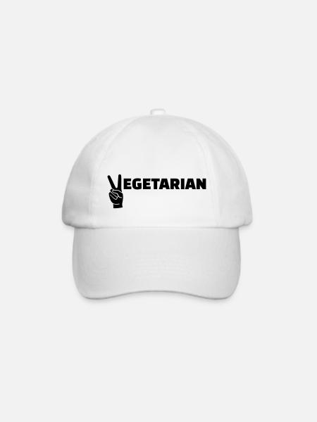 Vegetarier - Baseballkappe - Weiß/Weiß