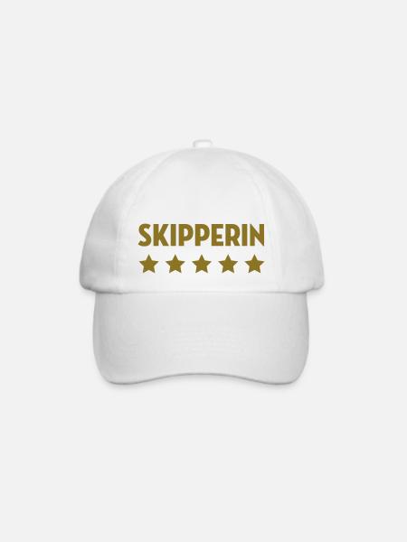 Skipper / Skipperin / Segeln / Windsurfen / Boot - Baseballkappe - Weiß/Weiß