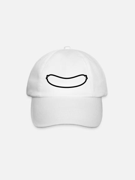 Würstchen Outline - Baseballkappe - Weiß/Weiß