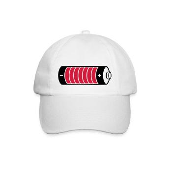 Ladebalken Batterie Clipart - Baseballkappe - Weiß/Weiß - Vorne