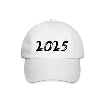 2025 Jahreszahl Datum Zahl Anno Kalenderjahr - Baseballkappe - Weiß/Weiß - Vorne