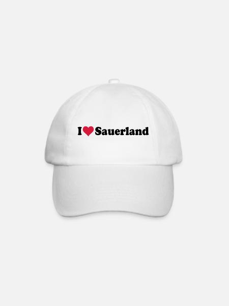 I love Sauerland - Baseballkappe - Weiß/Weiß