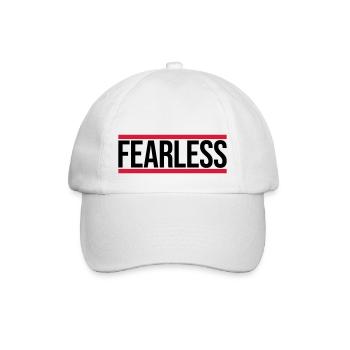 fearless Text Zitat Design - Baseballkappe - Weiß/Weiß - Vorne