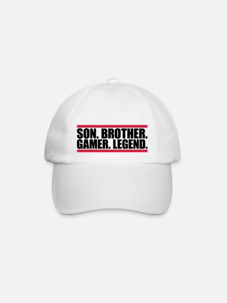 son brother gamer legend - Baseballkappe - Weiß/Weiß