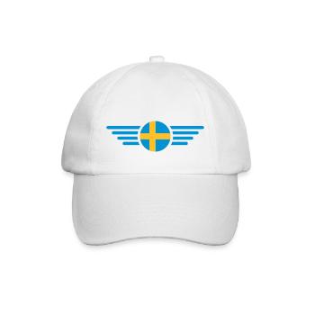 Flügel Flagen Schweden Wappen - Baseballkappe - Weiß/Weiß - Vorne