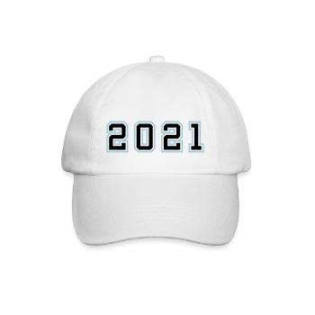 2021 Jahr Geburtstag - Baseballkappe - Weiß/Weiß - Vorne