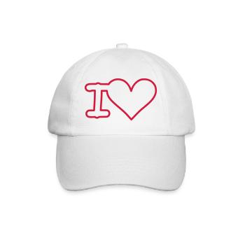 i love - Baseballkappe - Weiß/Weiß - Vorne