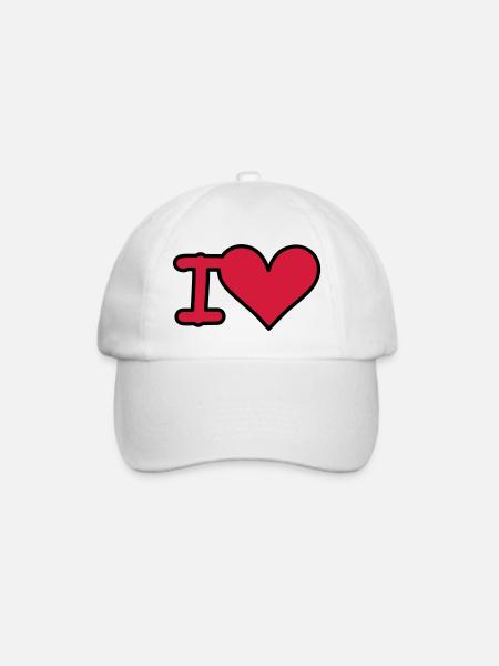 i love - Baseballkappe - Weiß/Weiß