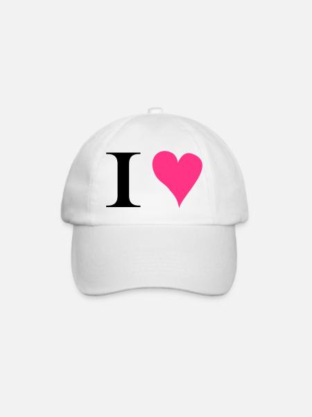 I love 2 - Baseballkappe - Weiß/Weiß