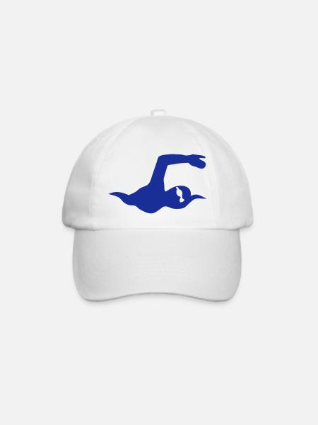 Schwimmen Tauchen Baden lunette2 - Baseballkappe - Weiß/Weiß