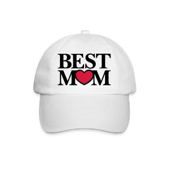 Best Mom - Baseballkappe - Weiß/Weiß - Vorne