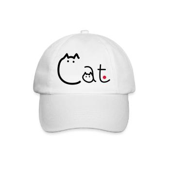 Katze in Katzen geschrieben - Baseballkappe - Weiß/Weiß - Vorne