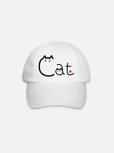 Katze in Katzen geschrieben - Baseballkappe - Weiß/Weiß