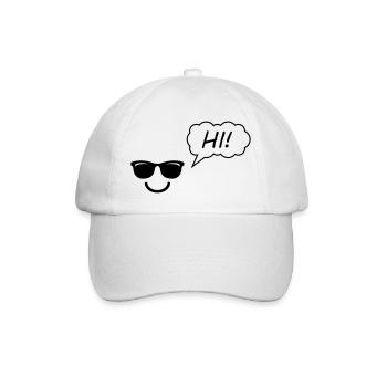 smileface Hi - Baseballkappe - Weiß/Weiß - Vorne