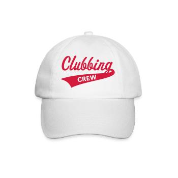 Clubbing Crew (Party / Feiern / Tanzen / Red) - Baseballkappe - Weiß/Weiß - Vorne