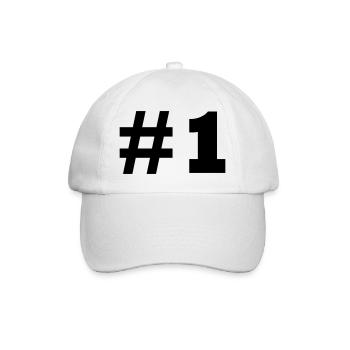 nummer 1 - Baseballkappe - Weiß/Weiß - Vorne