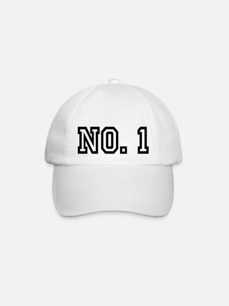 Nummer 1 - Baseballkappe - Weiß/Weiß