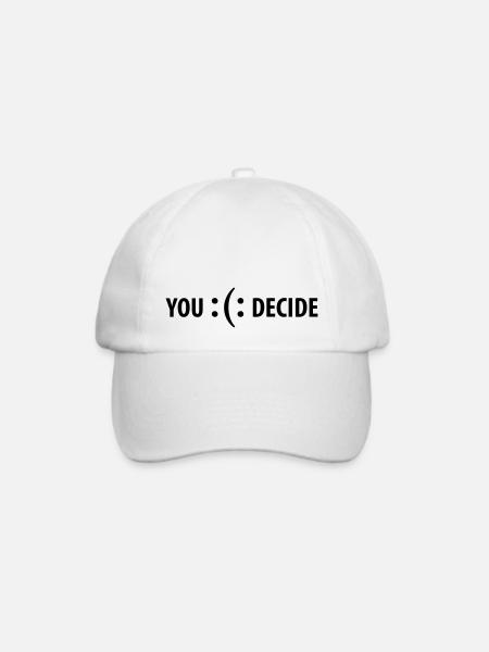 :(: you decide - Design aus Emoji bzw. Emoticon - Baseballkappe - Weiß/Weiß