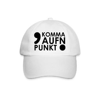 Komma aufn Punkt - Baseballkappe - Weiß/Weiß - Vorne