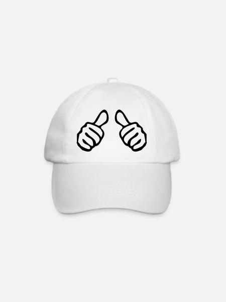 ich daumen pfeil auf mich - Baseballkappe - Weiß/Weiß