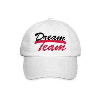 Text Logo Design Schriftzug Paar Dream Team - Baseballkappe - Weiß/Weiß - Vorne
