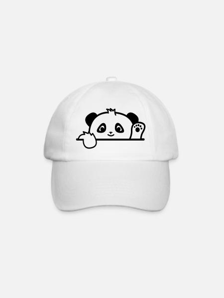 Schüchterner Panda versteckt sich und Hi 21-5 - Baseballkappe - Weiß/Weiß