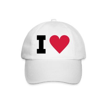 i love - Baseballkappe - Weiß/Weiß - Vorne