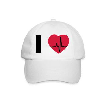 I Love - I heart - Baseballkappe - Weiß/Weiß - Vorne