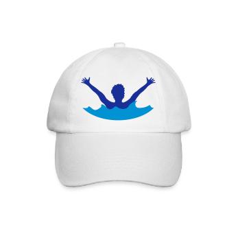 wasser ertrinken hilfe rufen schreien not retten w - Baseballkappe - Weiß/Weiß - Vorne