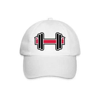 Hantel - Baseballkappe - Weiß/Weiß - Vorne