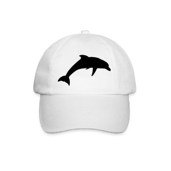Delphin-Silhouette - Baseballkappe - Weiß/Weiß - Vorne