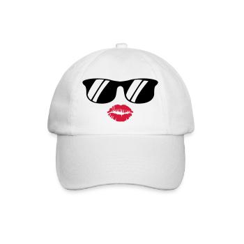 kiss face - Baseballkappe - Weiß/Weiß - Vorne