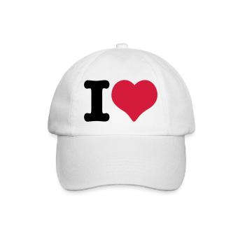I Love - I Herz - Baseballkappe - Weiß/Weiß - Vorne