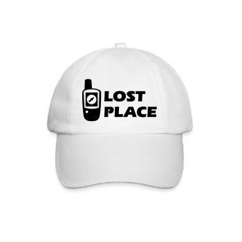 Geocaching GPS Lost Place Cache - Baseballkappe - Weiß/Weiß - Vorne