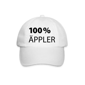 100% Aeppler | Apfelwein - Frankfurter Kultgetränk - Baseballkappe - Weiß/Weiß - Vorne