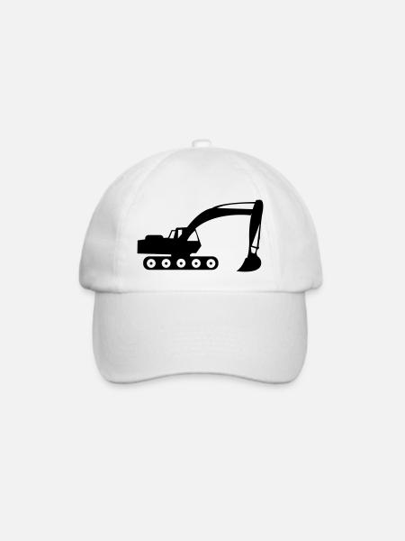 bagger_01 - Baseballkappe - Weiß/Weiß