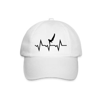 Turnen EKG Herzschlag, Turner - Baseballkappe - Weiß/Weiß - Vorne