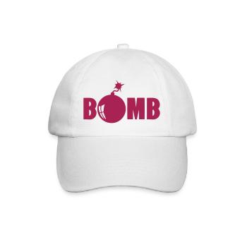 Wort bomb - Baseballkappe - Weiß/Weiß - Vorne