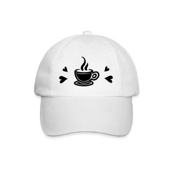 I love Coffee - Baseballkappe - Weiß/Weiß - Vorne