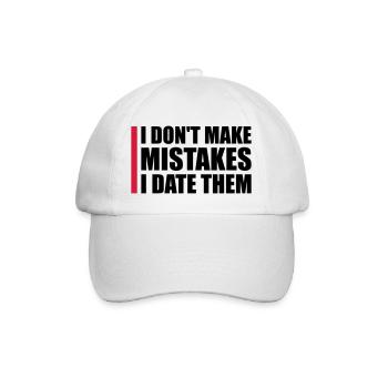 Date Mistakes Zitat Logo - Baseballkappe - Weiß/Weiß - Vorne