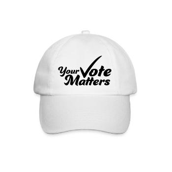 your vote matters Zitat - Baseballkappe - Weiß/Weiß - Vorne