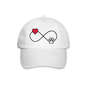 hundepfote love forever - Baseballkappe - Weiß/Weiß - Vorne
