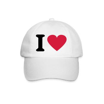 I Herz - Baseballkappe - Weiß/Weiß - Vorne